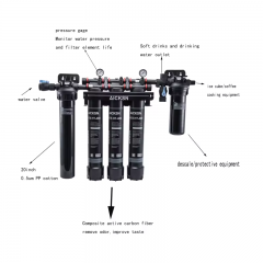 Commercial Use 3 Stages Water Filter Machine Coffee Shop Hotel Eatery Restaurant for Ice Activated Carbon 3 Stage Water Filter PP+ACF+ATM Anti-scale Water system sewage water treatment for commercial